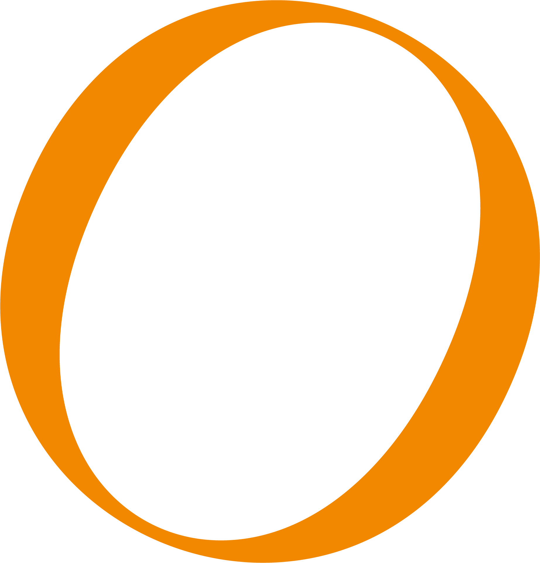 Oranje letter O als logomerk van restaurant Olijf